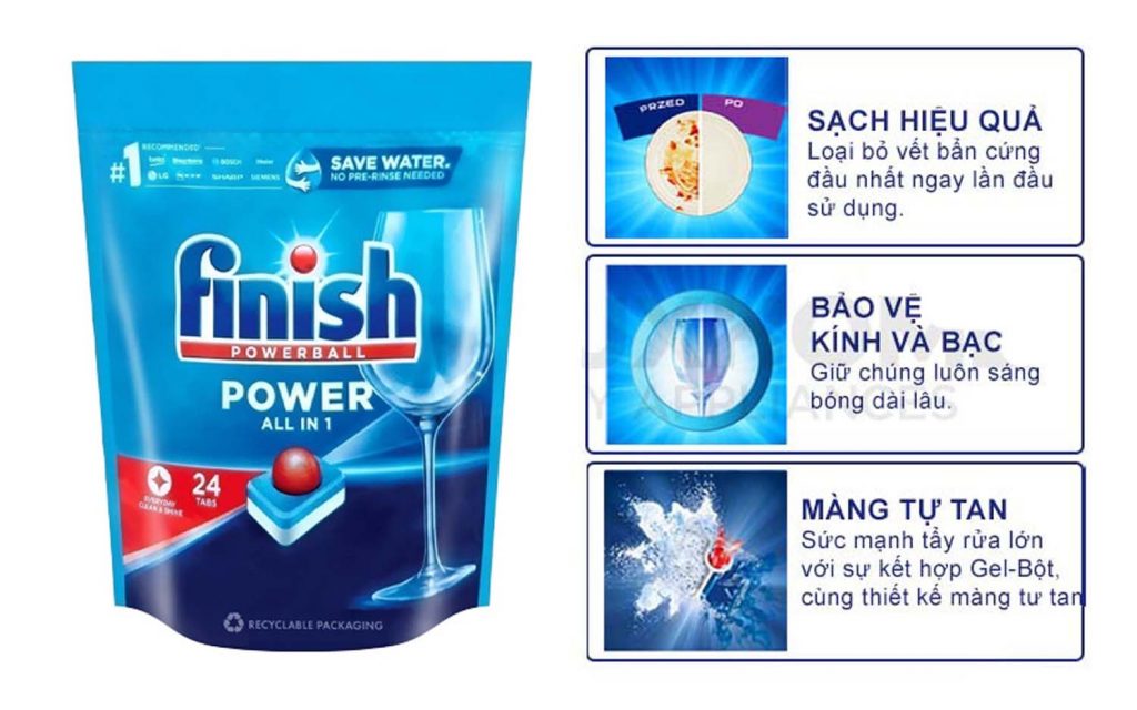 Tính năng viên rửa bát của Finish