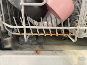 máy rửa bát bị gỉ