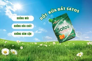 Bột rửa bát satos an toàn cho trẻ em