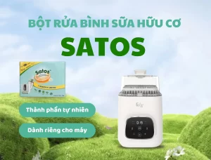 bột rửa bình sữa hữu cơ Satos cho máy rửa bình