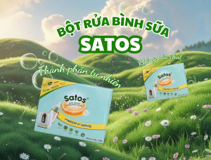 bột rửa bình sữa Satos