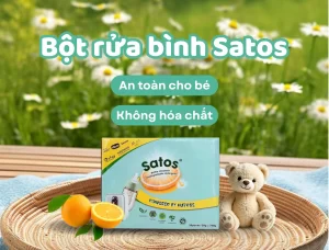 bột rửa bình sữa hữu cơ Satos