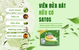 viên rửa chén bát hữu cơ satos làm sạch sâu