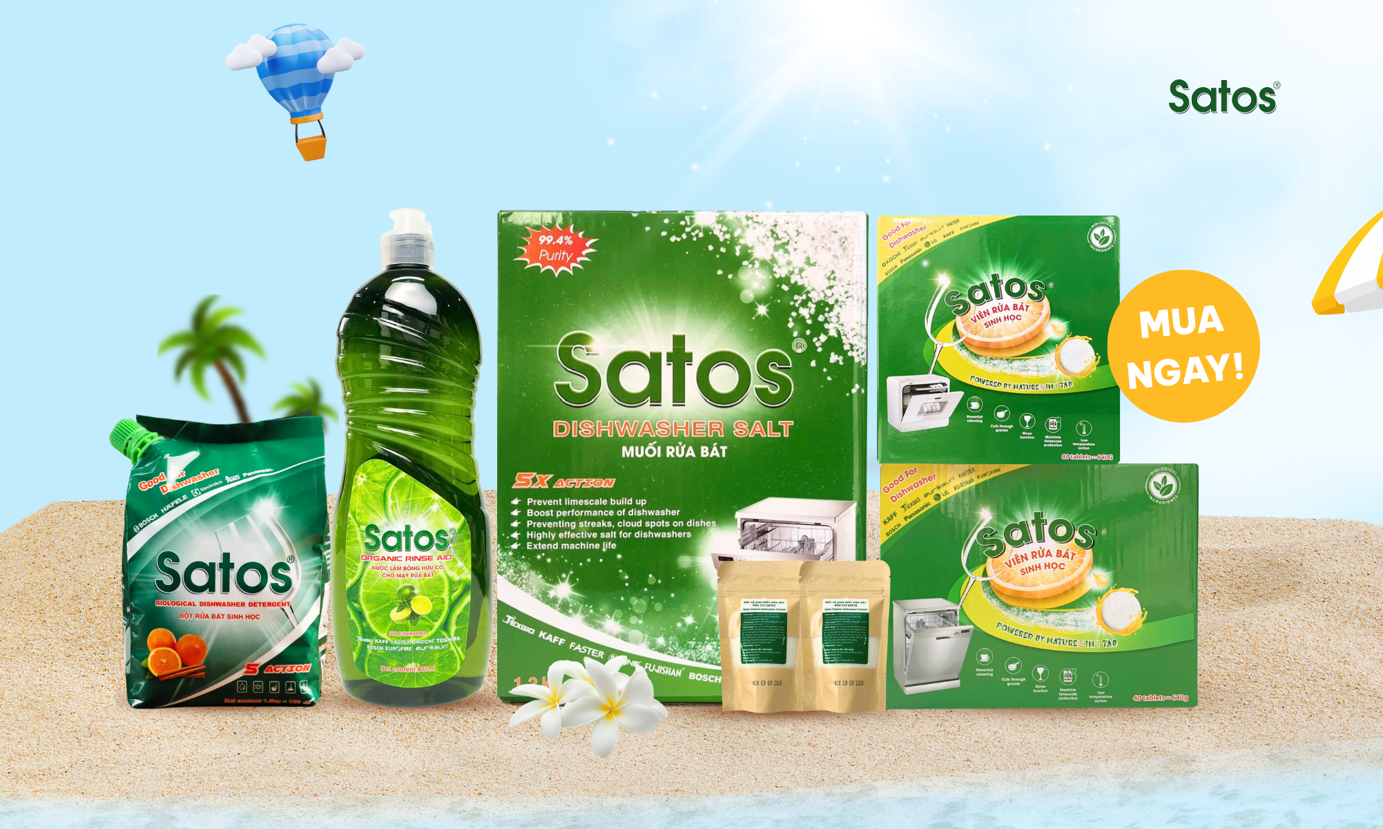 Combo sản phẩm rửa bát sinh học Satos