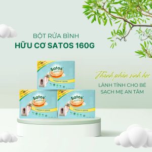 Bột rửa bình sữa hữu cơ Satos 160g