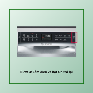 Cách xử lý lỗi E15 máy rửa bát Bosch tại nhà